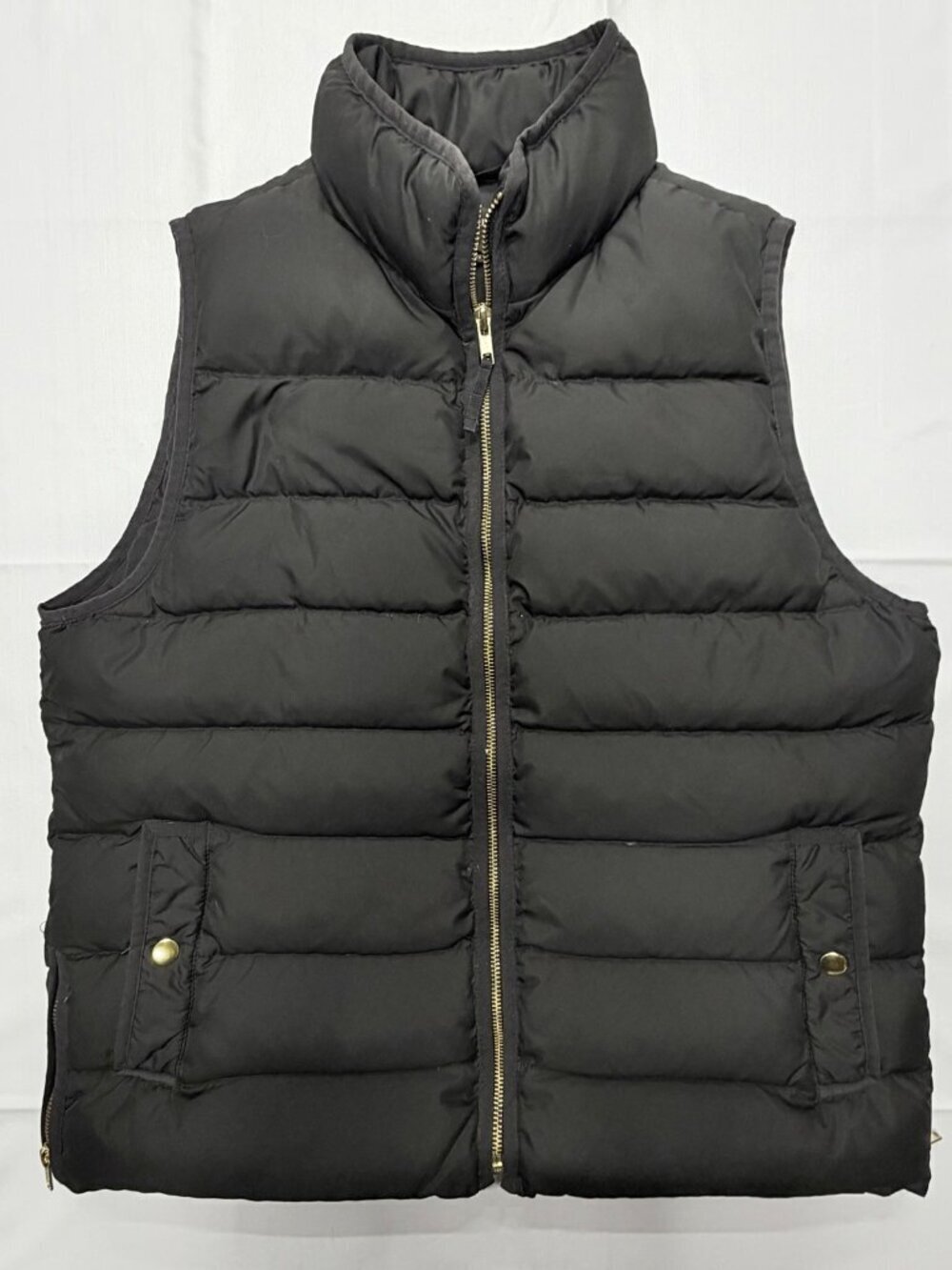 J. Crew Mountain Puffer Vest Down Filled Black Womens Size Large